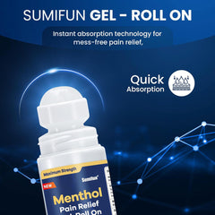 Menthol Pain Relief Gel-Roll On (4% Menthol, 74ml) | Topical Gel for Nerve, Muscle, Neck, Shoulder, Knee, and Back Pain Relief