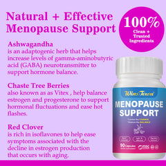 Menopause Support Capsules (90 capsules) with Ashwagandha and Chaste Tree | Dietary Supplement for Mood Swings, Night Sweats, Hot Flashes, Low Sex Drive, and Menopause