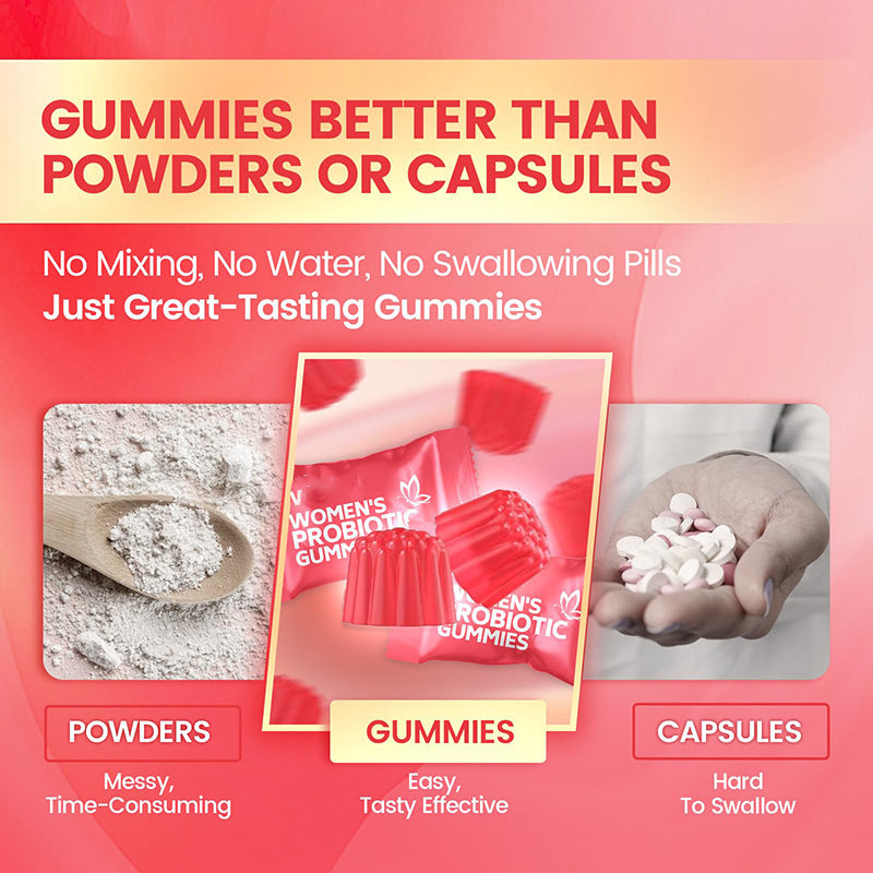 Women's Probiotic Gummies with Cranberry and Prebiotic Fiber (5 billion CFUs)