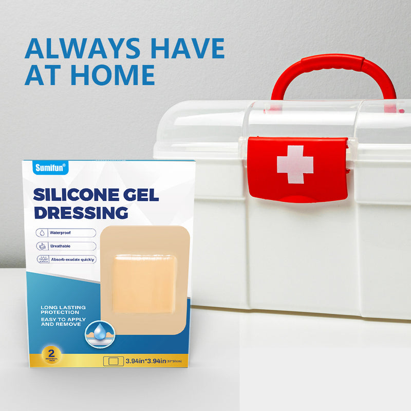 Silicone Gel Dressing (2 pieces/pack) | Waterproof and Breathable Band Aid for Wound Dressing