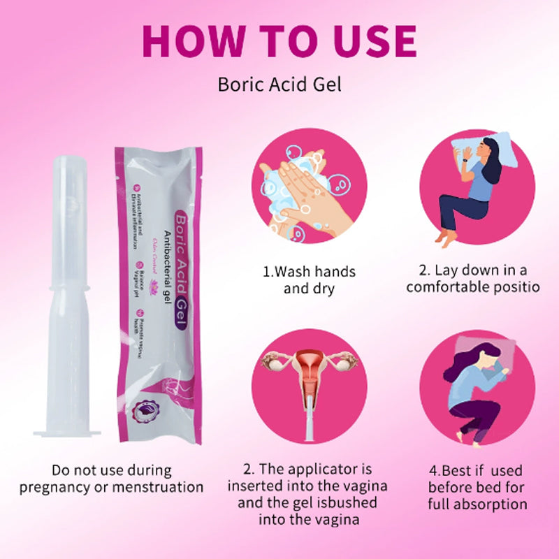 Boric Acid Gel | Antibacterial Gel for Odor, Discharge, Itching, pH Balance, Elasticity, and Vaginal Infections