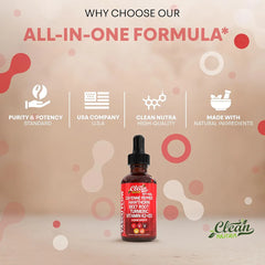 CLEAN NUTRA Cayenne Pepper Drops with Hawthorn, Vitamin D3+K2, Beet Root, Ceylon Cinnamon, and Turmeric