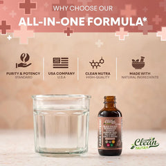 CLEAN NUTRA Black Walnut Drops with Wormwood, Soursop, Pumpkin Seed, Pau D'Arco, and Para Defend Blend