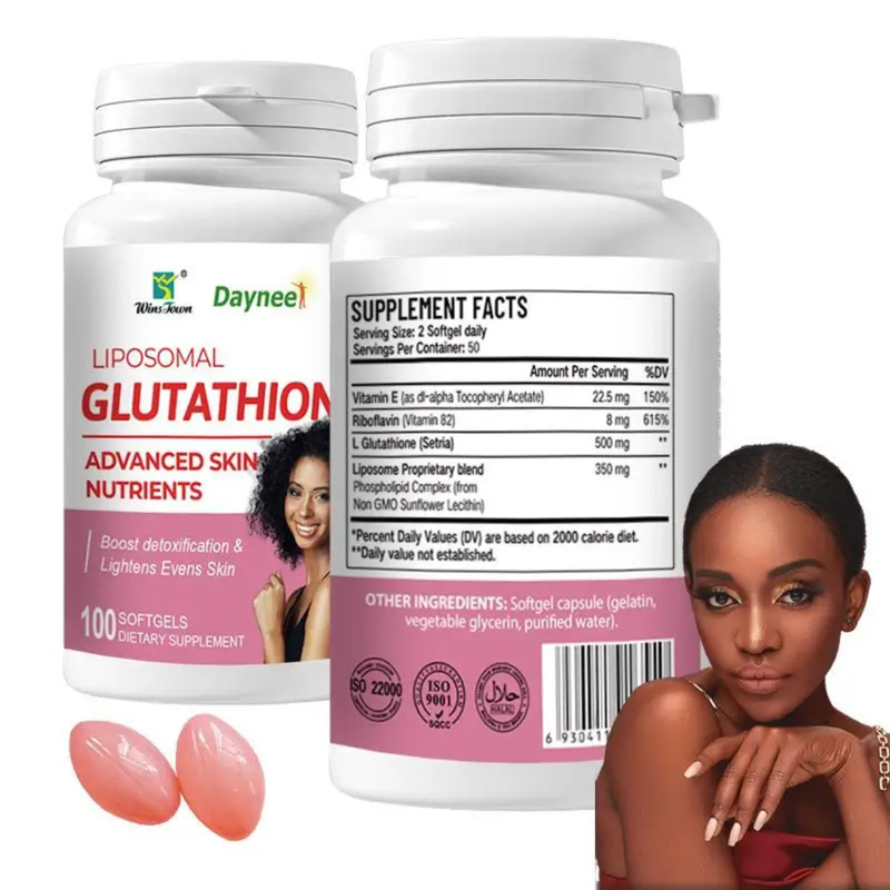 Liposomal Glutathione Capsule with Sunflower Lecithin, Vitamin E, and Riboflavin (100 softgels, 500mg L-Glutathione)