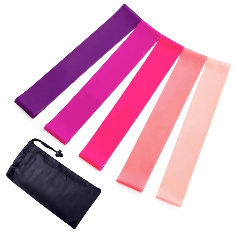 5-in-1 Resistance Loop Band with Free Pouch (X-Light, Light, Medium, Heavy, and X-Heavy)