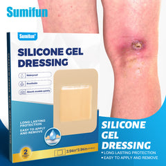 Silicone Gel Dressing (2 pieces/pack) | Waterproof and Breathable Band Aid for Wound Dressing