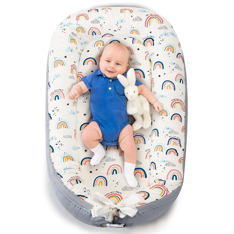 Portable and Ultra-Soft Baby Lounger (0-18 months old, 90*50cm size) | Anti-Pressure Bionic Baby Bed