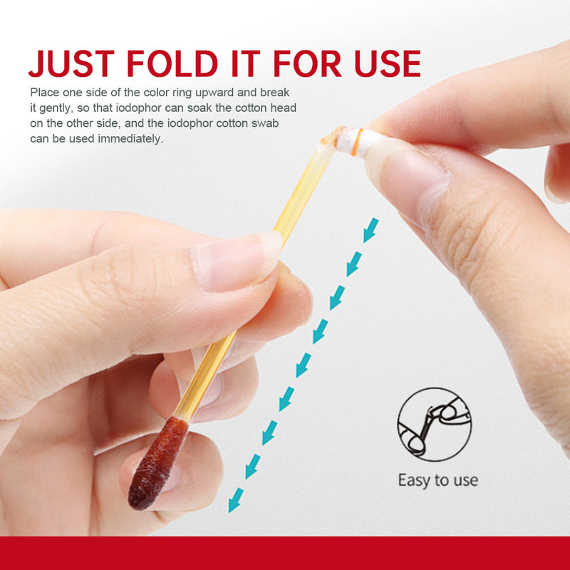 Iodine Swab (60 pieces) | Iodine Solution for Wound Sterilization, Wound Care, and Baby's Belly Button Sterilization