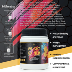 DUOZI Weight Gainer Powder with Whey Protein, Soybean, and Creatine (518g size, 21g protein, 5g glutamine)