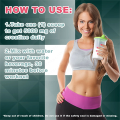 GINAX Creatine Monohydrate Powder for Women with Collagen and BCAA (240g size, 5g Creatine, 30 servings) | Dietary Supplement for Energy, Beauty, Cognition, and Sexual Enhancement