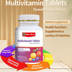 Multivitamin Tablets with Vitamin C, Niacinamide, and Vitamin E (Orange flavour)
