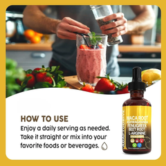 ADAPTODRIVE Maca Root Liquid Drops with Ashwagandha, Fenugreek, Beet Root, and L-Arginine (60ml)