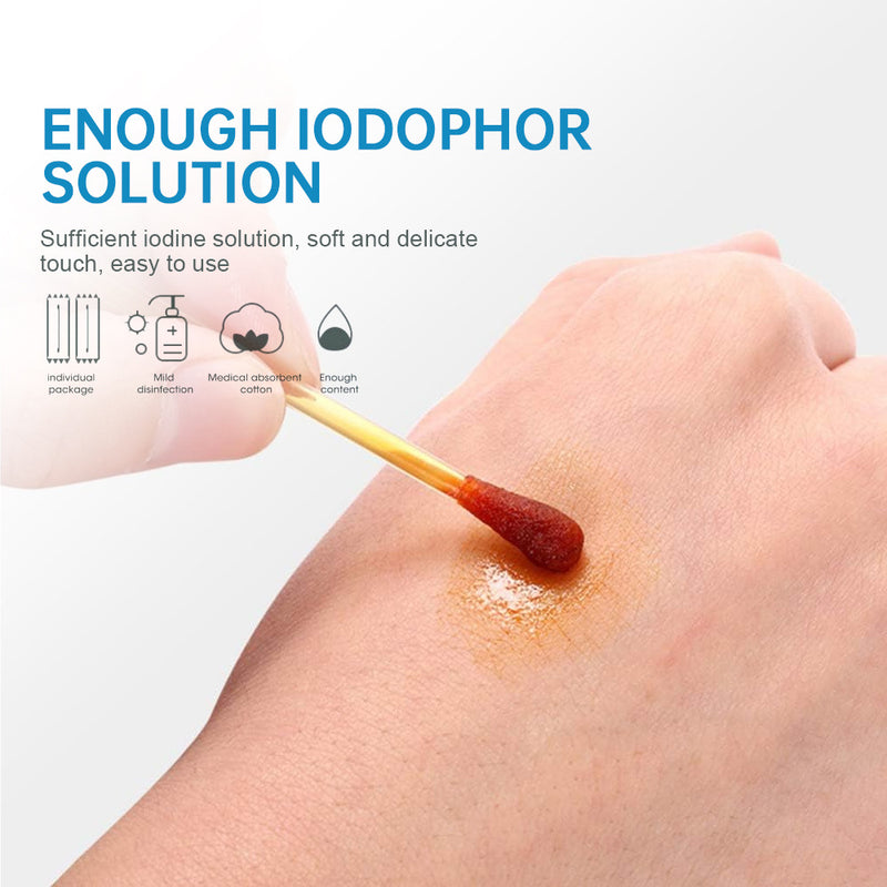 Iodine Swab (60 pieces) | Iodine Solution for Wound Sterilization, Wound Care, and Baby's Belly Button Sterilization