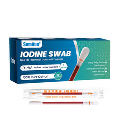 Iodine Swab (60 pieces) | Iodine Solution for Wound Sterilization, Wound Care, and Baby's Belly Button Sterilization