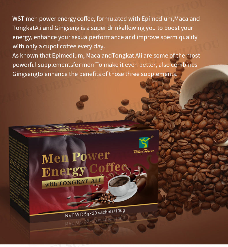 Men Power Energy Coffee with Tongkat Ali | Instant Coffee for Sexual Enhancement, Weak Erection and Premature Ejaculation