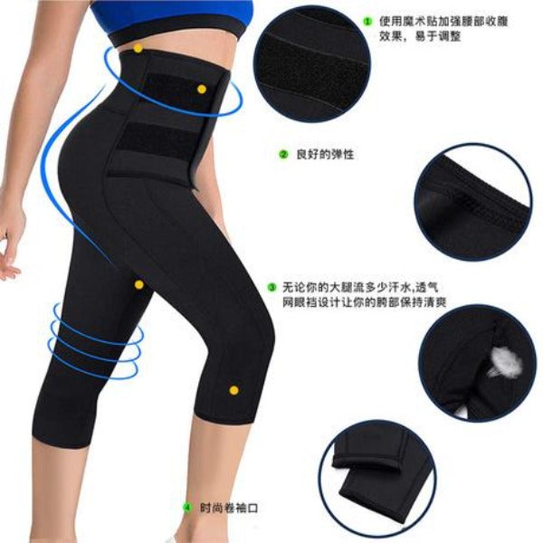 NEOPRENE Waist Trainer Pant with Strap Belt | Women's Pant with Tummy Belt