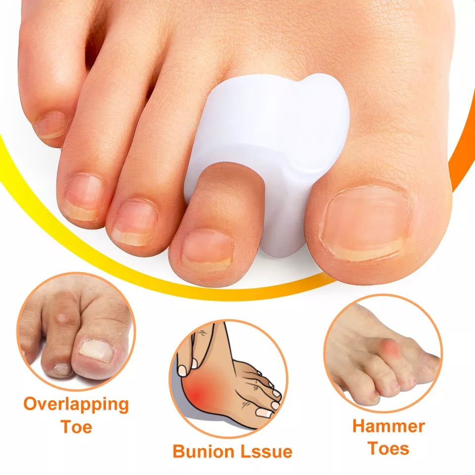4Pcs 2 Pairs of Gel Toe Separator Silicone Toe Spacers for Correct Toe  Alignment Toe Spreader for Bunions, Restore Overlapping Toes to Original  Shape