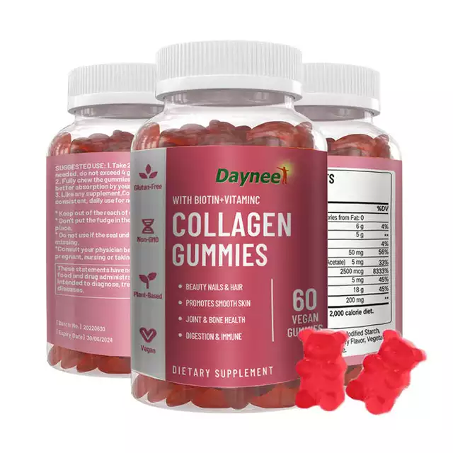 Collagen Gummies with Biotin and Vitamin C | Dietary Supplement for Skin, Hair, Bone, Joint and Nail Care