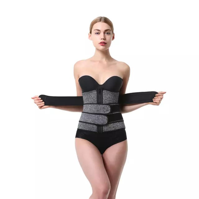 Zip and Clip Strapless Neoprene Waist Trainer with hooks and zipper