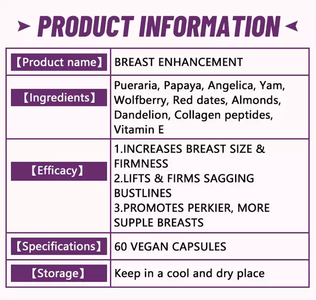 Breast Enhancement Capsule | Dietary Supplement for Boobs Lifting, Enlargement and Enhancement