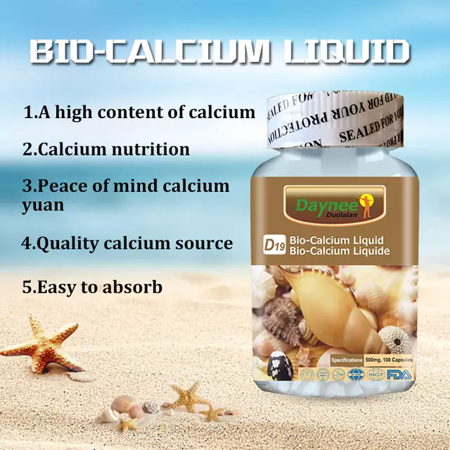 Bio-Calcium Liquid Capsule with Vitamin D | Dietary Supplement for Strong Bones, Teeth and Nails
