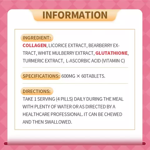 Skin Whitening Tablets with Glutathione (2000MG) | Dietary Supplement for Dark Spots, Hyperpigmentation, and Skin Brightening