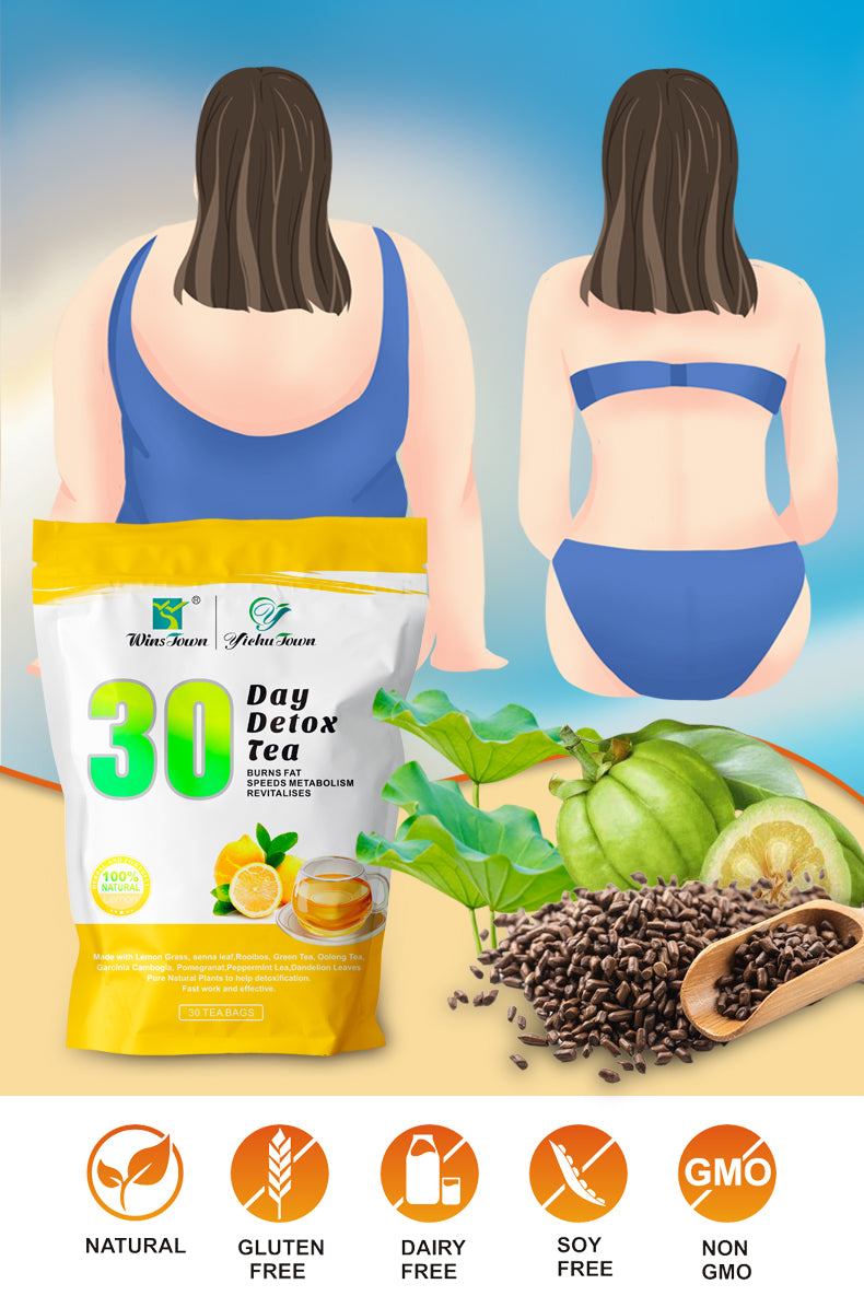 30 Day Detox Tea (Lemon Flavour) | Herbal Tea for Detoxification, Belly Fat, and Body Metabolism