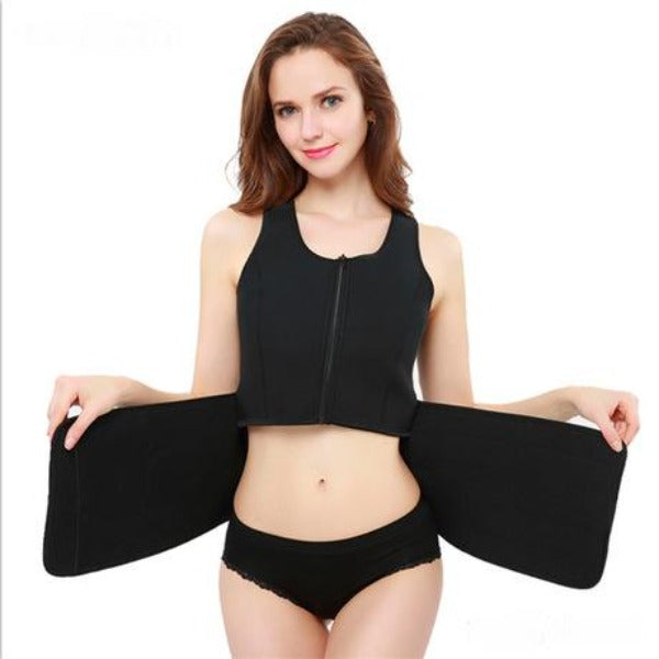 Neoprene Body Shaping Vest With Zipper | Yoga Sports Sweat Vest - Ginax Store