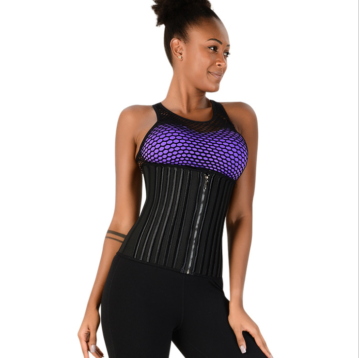 29 Steel Bone Waist Trainer with Zip and Hook Latex Ginax Store