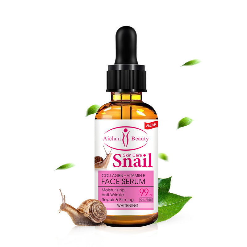 Snail Face Serum with Collagen and Vitamin E | Moisturizing, Brightening and Anti-Wrinkle Serum