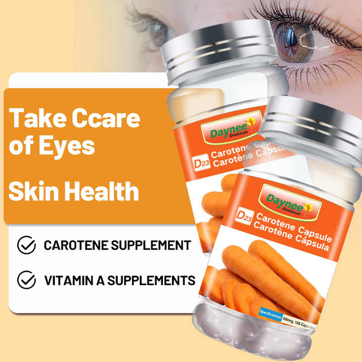 Carotene Capsule with Vitamin A | Dietary Supplement for Eye Care, Skin Care, and Immunity