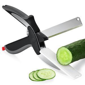 Clever Cutter 2-in-1 Knife & Cutting Board- The Original Quickly Chops Your Favorite Fruits, Vegetables, Meats, Cheeses & More in Second, Replace