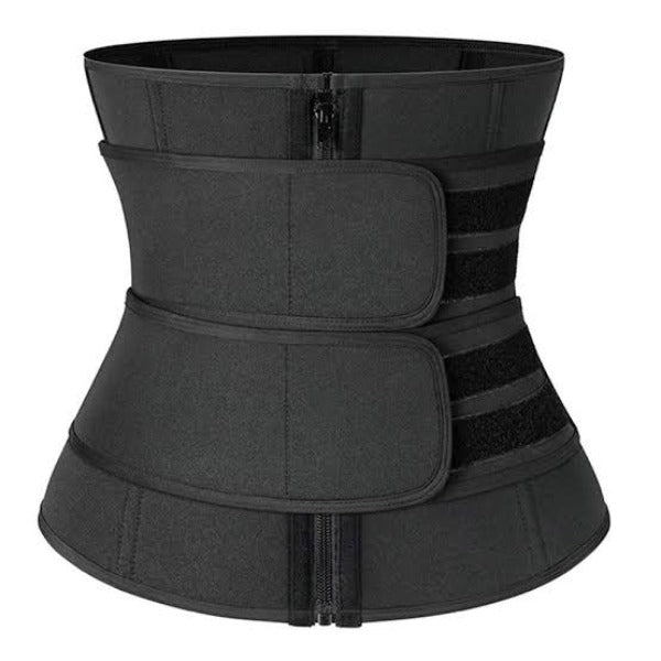 Two Straps Latex Belt with Zip and Hook | Double Strap Latex Waist Trainer