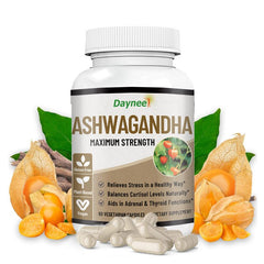 Ashwagandha Capsules with Black Pepper | Dietary Supplement for Stress, Energy, Focus, Thyroid, and Blood Pressure